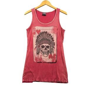 Vocal Grunge Skull Tank Y2K Edgy Graphic Top XL